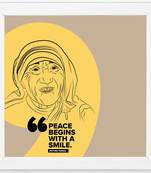 Mother Teresa  Motivational White Framed Wall Hanging Art Print for Office  Home Reading Room  ( 8x8 ) Inch