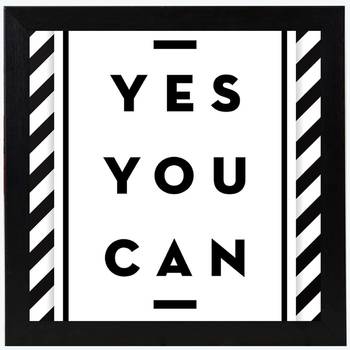 Yes You Can  Motivational Black Framed Wall Hanging Art Print for Office  Home Reading Room  ( 8x8 ) Inch 1