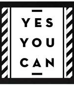 Yes You Can  Motivational Black Framed Wall Hanging Art Print for Office  Home Reading Room  ( 8x8 ) Inch