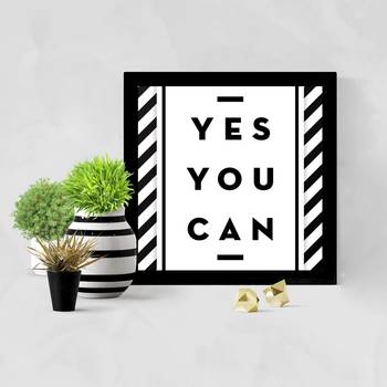 Yes You Can  Motivational Black Framed Wall Hanging Art Print for Office  Home Reading Room  ( 8x8 ) Inch 2