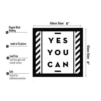 Yes You Can  Motivational Black Framed Wall Hanging Art Print for Office  Home Reading Room  ( 8x8 ) Inch 3