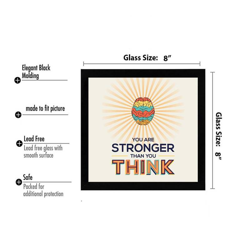 You are Stronger Motivational Black Framed Wall Hanging Art Print for