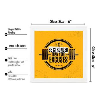 Be stronger  Motivational White Framed Wall Hanging Art Print for Office  Home Reading Room  ( 8x8 ) Inch 3