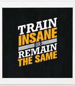 Train insane or remain same  Motivational White Framed Wall Hanging Art Print for Office  Home Reading Room