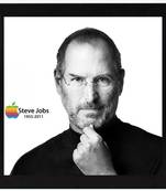 Steve Jobs  Motivational Black Framed Wall Hanging Art Print for Office  Home Reading Room  ( 8x8 ) Inch