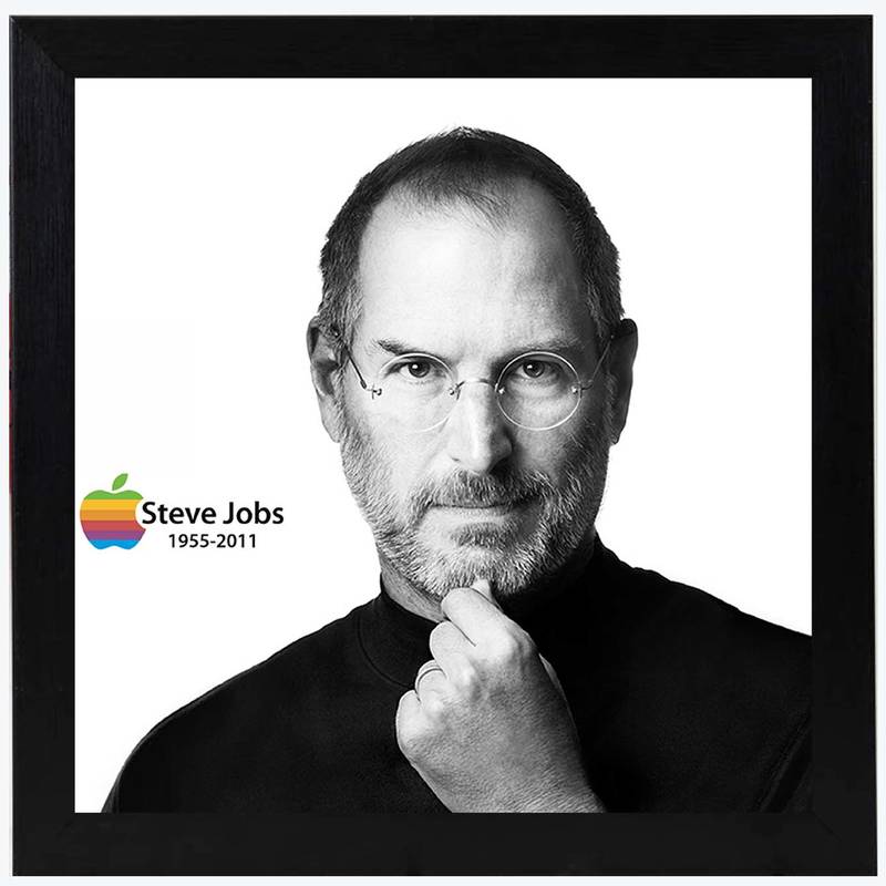 Steve Jobs  Motivational Black Framed Wall Hanging Art Print for Office  Home Reading Room  ( 8x8 ) Inch