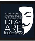 Ideas are Bulletproof  Motivational Black Framed Wall Hanging Art Print for Office  Home Reading Room  ( 8x8 ) Inch