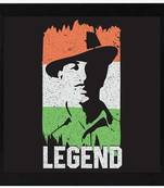 Bhagat Singh Legend  Motivational Black Framed Wall Hanging Art Print for Office  Home Reading Room  ( 8x8 ) Inch