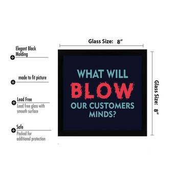 What will BLOW our Customer Minds?  Motivational Black Framed Wall Hanging Art Print for Office  Home Reading Room 3