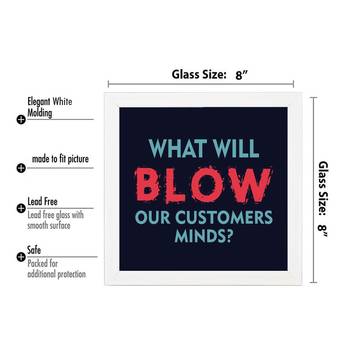 What will BLOW our Customer Minds?  Motivational White Framed Wall Hanging Art Print for Office  Home Reading Room 3