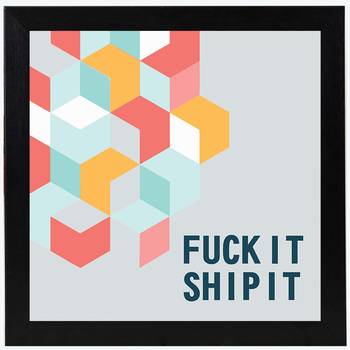 Ship it  Motivational Black Framed Wall Hanging Art Print for Office  Home Reading Room  ( 8x8 ) Inch 1
