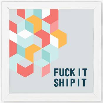 Ship it  Motivational White Framed Wall Hanging Art Print for Office  Home Reading Room  ( 8x8 ) Inch 1
