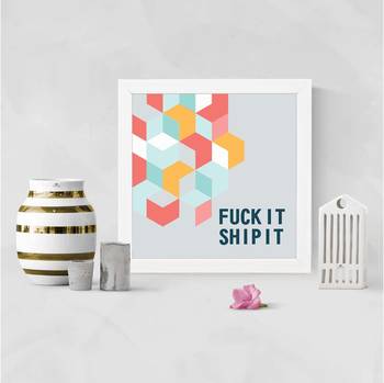 Ship it  Motivational White Framed Wall Hanging Art Print for Office  Home Reading Room  ( 8x8 ) Inch 2