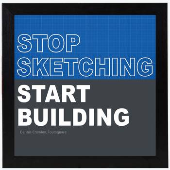 Stop Sketching Start Building  Motivational Black Framed Wall Hanging Art Print for Office  Home Reading Room 1
