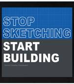 Stop Sketching Start Building  Motivational Black Framed Wall Hanging Art Print for Office  Home Reading Room