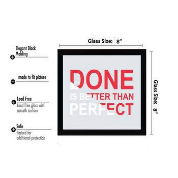 Done is Better then Perfect  Motivational Black Framed Wall Hanging Art Print for Office  Home Reading Room 3