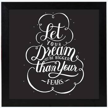 Lets Your Dream Be Bigger than your Fear  Motivational Black Framed Wall Hanging Art Print for Office  Home 1