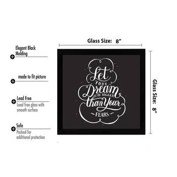 Lets Your Dream Be Bigger than your Fear  Motivational Black Framed Wall Hanging Art Print for Office  Home 3