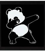 Swag Panda    Humour Black Framed Wall Hanging Art Print for Office  Home Reading Room  ( 8x8 ) Inch