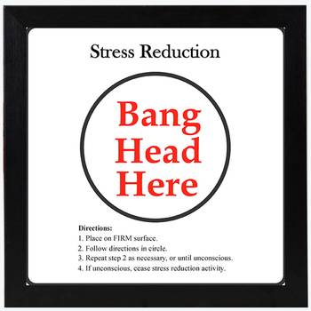 Bang Head Here  Humour Black Framed Wall Hanging Art Print for Office  Home Reading Room  ( 8x8 ) Inch 1