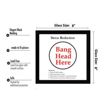 Bang Head Here  Humour Black Framed Wall Hanging Art Print for Office  Home Reading Room  ( 8x8 ) Inch 3