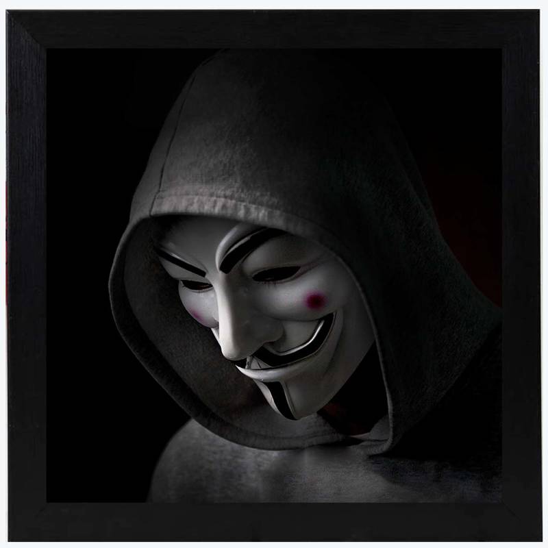 Anonymous  Humour Black Framed Wall Hanging Art Print for Office  Home Reading Room  ( 8x8 ) Inch