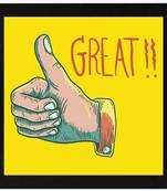 Great    Humour Black Framed Wall Hanging Art Print for Office  Home Reading Room  ( 8x8 ) Inch