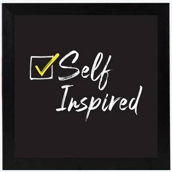 Self Inspired  Humour Black Framed Wall Hanging Art Print for Office  Home Reading Room  ( 8x8 ) Inch 1