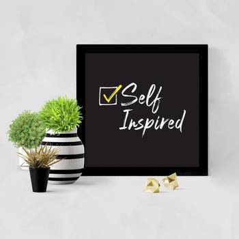 Self Inspired  Humour Black Framed Wall Hanging Art Print for Office  Home Reading Room  ( 8x8 ) Inch 2