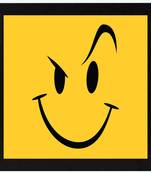 Smiley Face  Humour Black Framed Wall Hanging Art Print for Office  Home Reading Room  ( 8x8 ) Inch