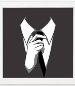 Gentleman Business   Humour White Framed Wall Hanging Art Print for Office  Home Reading Room  ( 8x8 ) Inch