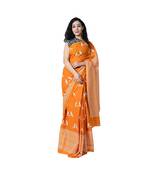 Pure Cotton Malmal Saree Bagru Print Batik Hand block Womens Saree Mustard