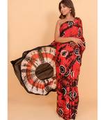 Pure Cotton Malmal Saree Bagru Print Batik Hand block Womens Saree Shibori