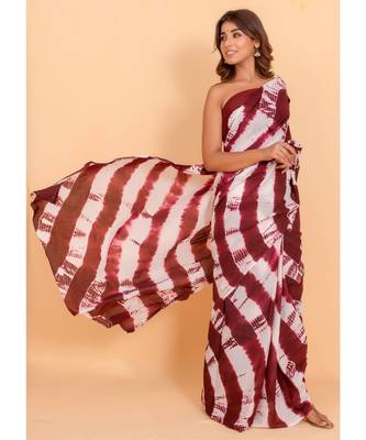 Pure Cotton Malmal Saree Bagru Print Batik Hand block Womens Saree Shibori 1