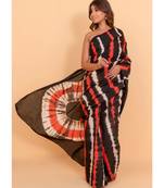 Pure Cotton Malmal Saree Bagru Print Batik Hand block Womens Saree Shibori