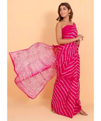 Pure Cotton Malmal Saree Bagru Print Batik Hand block Womens Saree Shibori 1