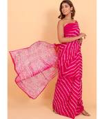 Pure Cotton Malmal Saree Bagru Print Batik Hand block Womens Saree Shibori