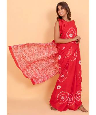 Pure Cotton Malmal Saree Bagru Print Batik Hand block Womens Saree Shibori 1