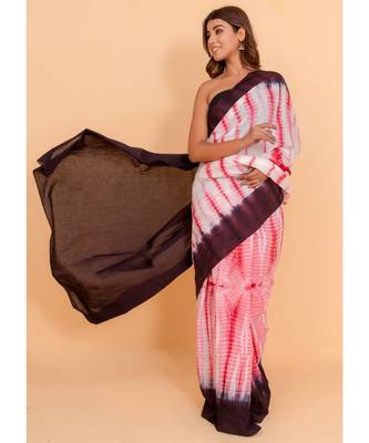 Pure Cotton Malmal Saree Bagru Print Batik Hand block Womens Saree Shibori 1