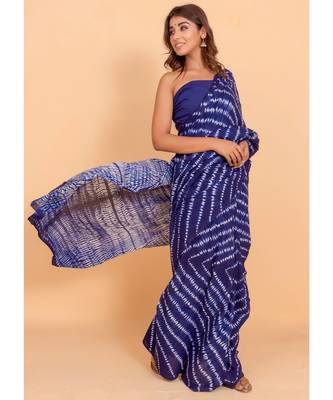 Pure Cotton Malmal Saree Bagru Print Batik Hand block Womens Saree Shibori 1