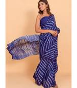 Pure Cotton Malmal Saree Bagru Print Batik Hand block Womens Saree Shibori