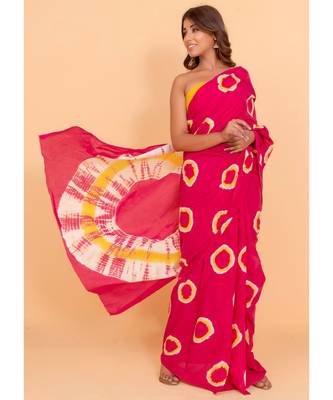 Pure Cotton Malmal Saree Bagru Print Batik Hand block Womens Saree Shibori 1