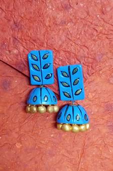 RozMili Handmade Terracotta jhumki earring