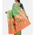 Light Green And  Orange Silk Traditional Saree