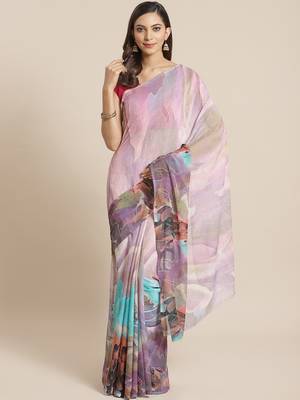 Multi Georgette Printed Saree 1
