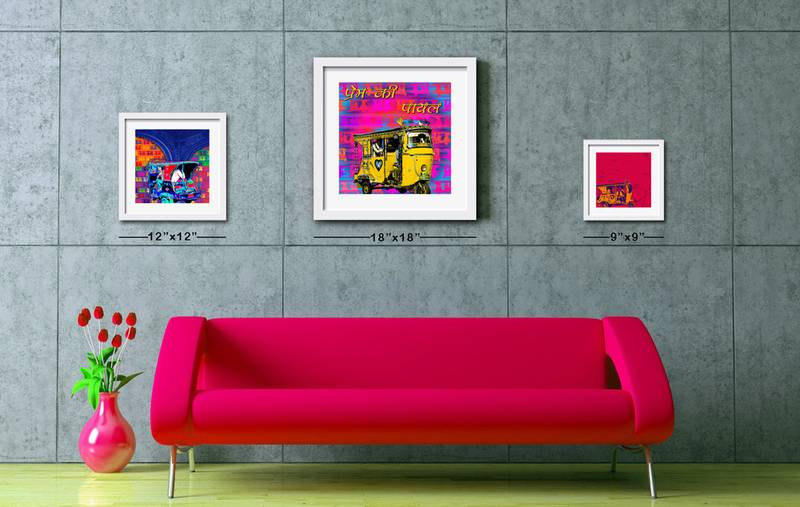 Colorful Taxi Framed Art Print