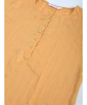 Mustrd Polyester Solid 3/4 Sleeve Round Neck Casual Kurta Pant Dupatta Set 4