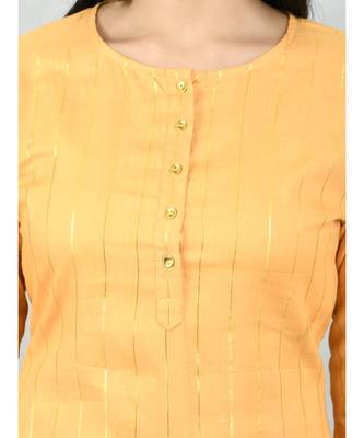 Mustrd Polyester Solid 3/4 Sleeve Round Neck Casual Kurta Pant Dupatta Set 8