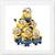 Minions  Cartoon White Framed Wall Hanging Art Print for Office  Home Reading Room  ( 8x8 ) Inch