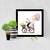 Happy Panda   Cartoon Black Framed Wall Hanging Art Print for Office  Home Reading Room  ( 8x8 ) Inch
